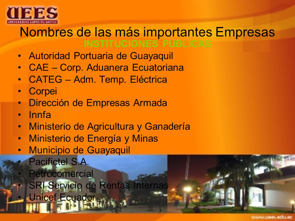 Nombres de las más importantes Empresas