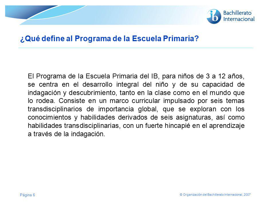 ¿Qué define al Programa de la Escuela Primaria