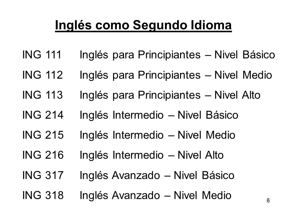 Inglés como Segundo Idioma