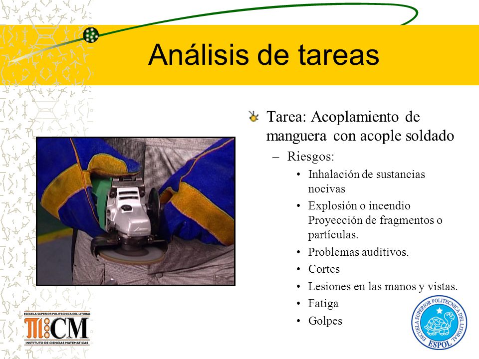 Análisis de tareas Tarea: Acoplamiento de manguera con acople soldado