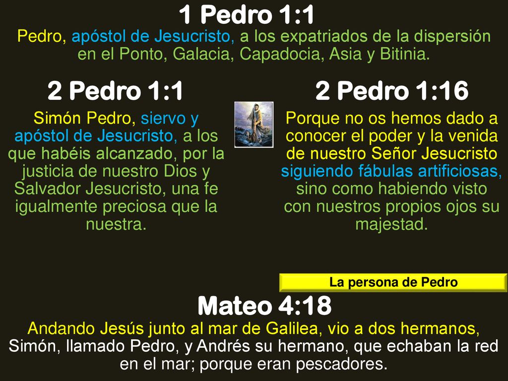 1 Pedro 1:1 2 Pedro 1:1 2 Pedro 1:16 Mateo 4:18