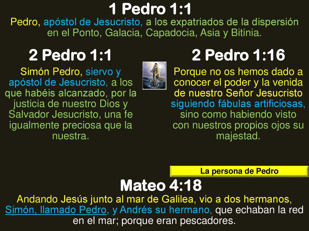 1 Pedro 1:1 2 Pedro 1:1 2 Pedro 1:16 Mateo 4:18