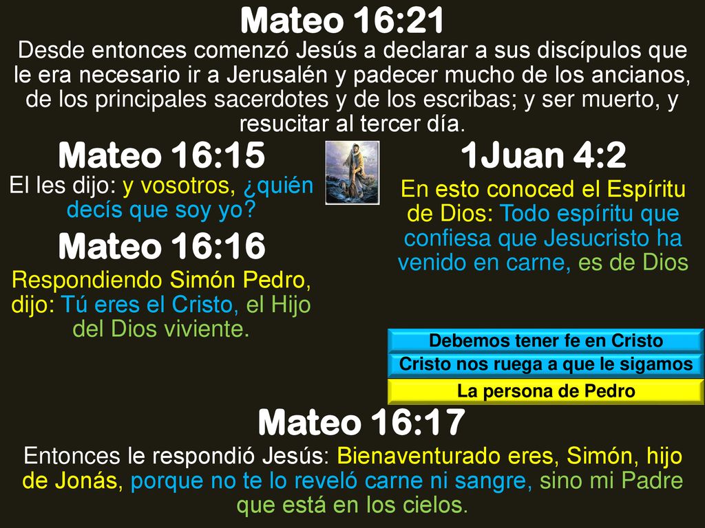 Debemos tener fe en Cristo Cristo nos ruega a que le sigamos
