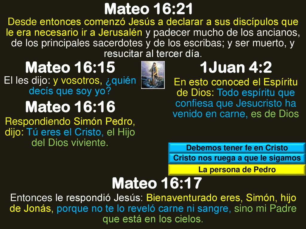 Debemos tener fe en Cristo Cristo nos ruega a que le sigamos