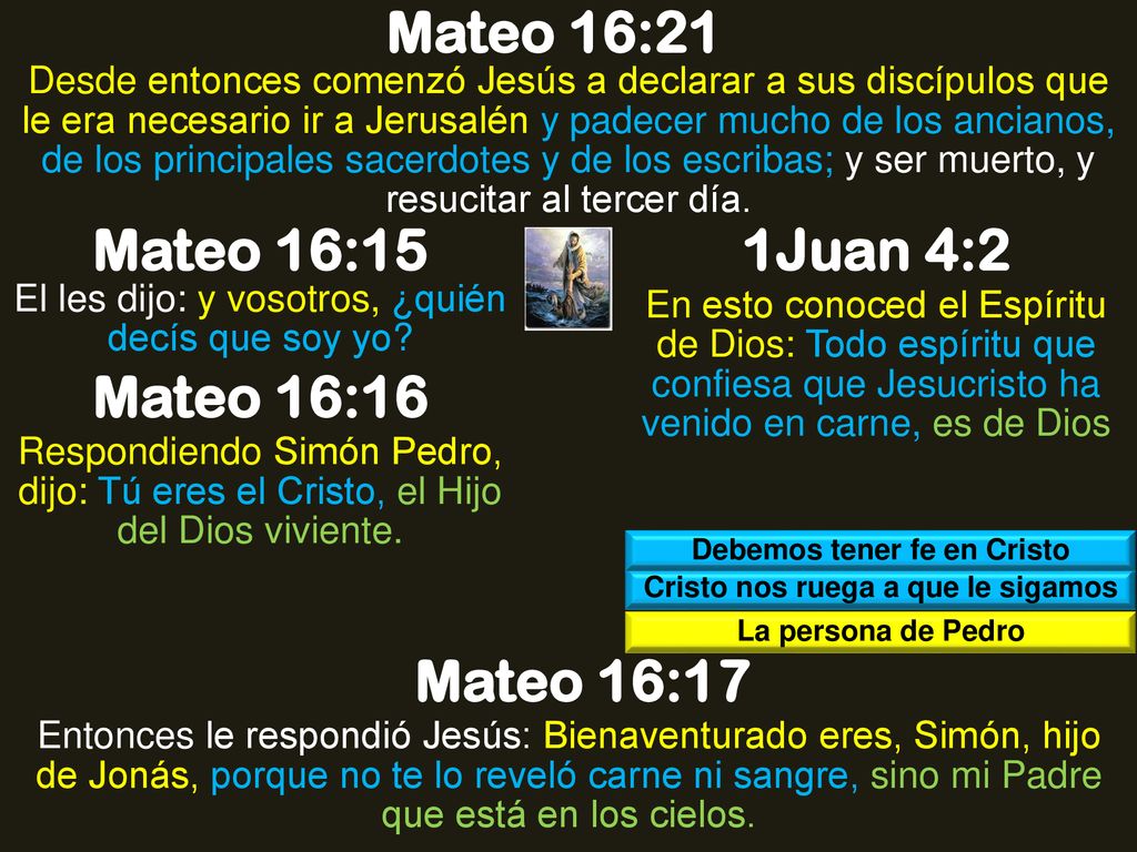Debemos tener fe en Cristo Cristo nos ruega a que le sigamos