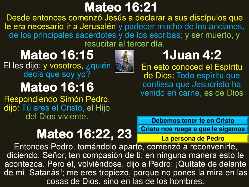 Debemos tener fe en Cristo Cristo nos ruega a que le sigamos