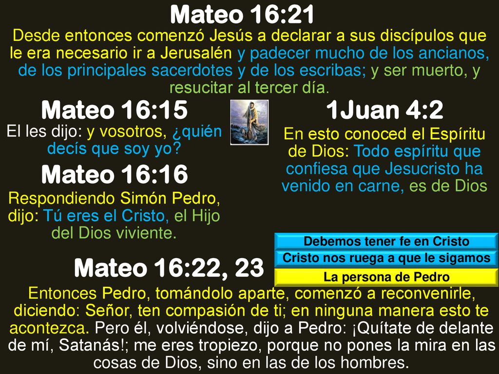 Debemos tener fe en Cristo Cristo nos ruega a que le sigamos