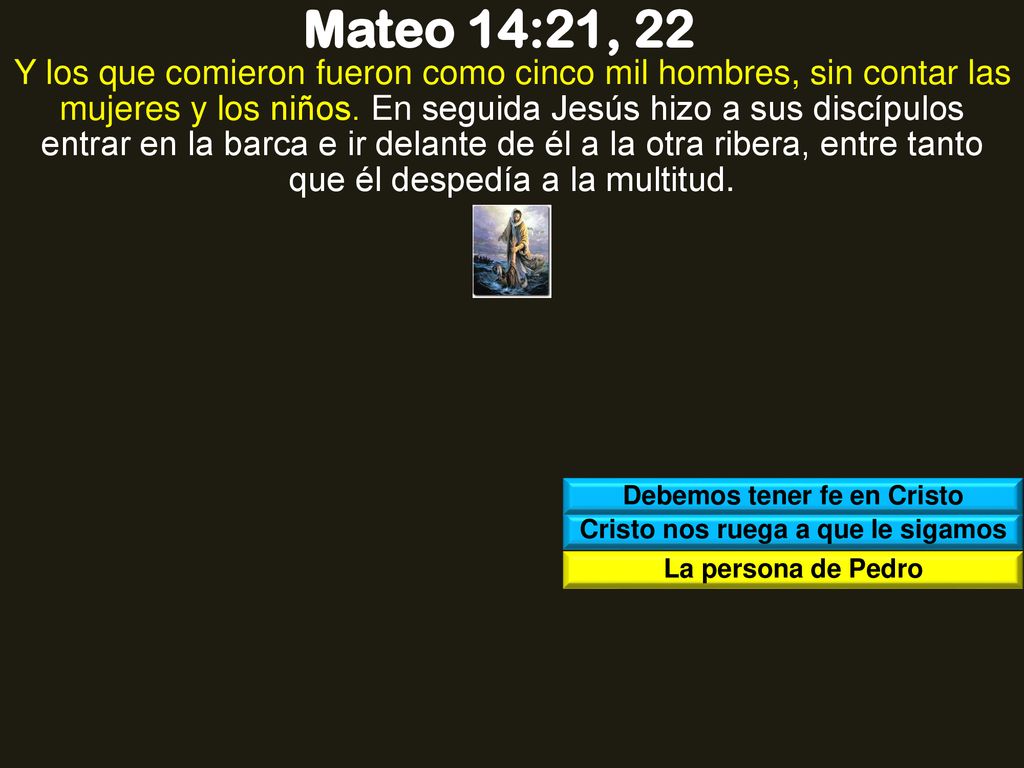 Debemos tener fe en Cristo Cristo nos ruega a que le sigamos