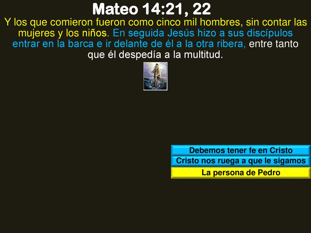 Debemos tener fe en Cristo Cristo nos ruega a que le sigamos