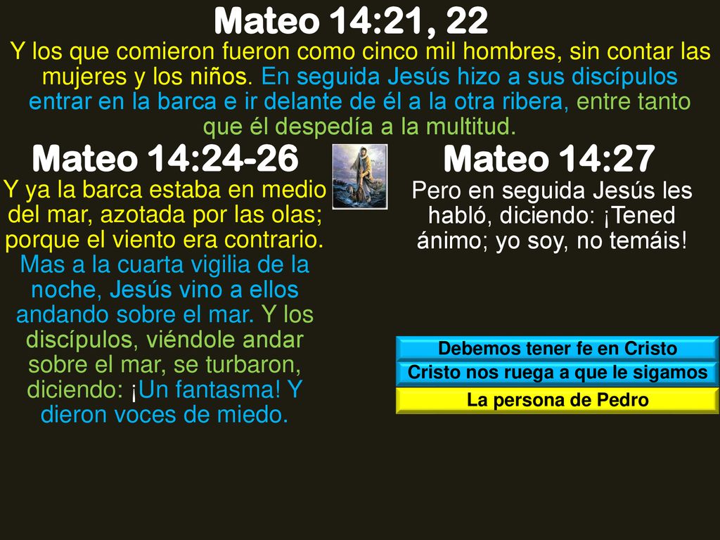 Debemos tener fe en Cristo Cristo nos ruega a que le sigamos