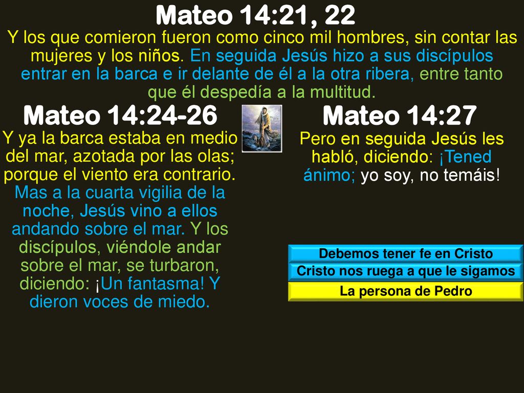 Debemos tener fe en Cristo Cristo nos ruega a que le sigamos