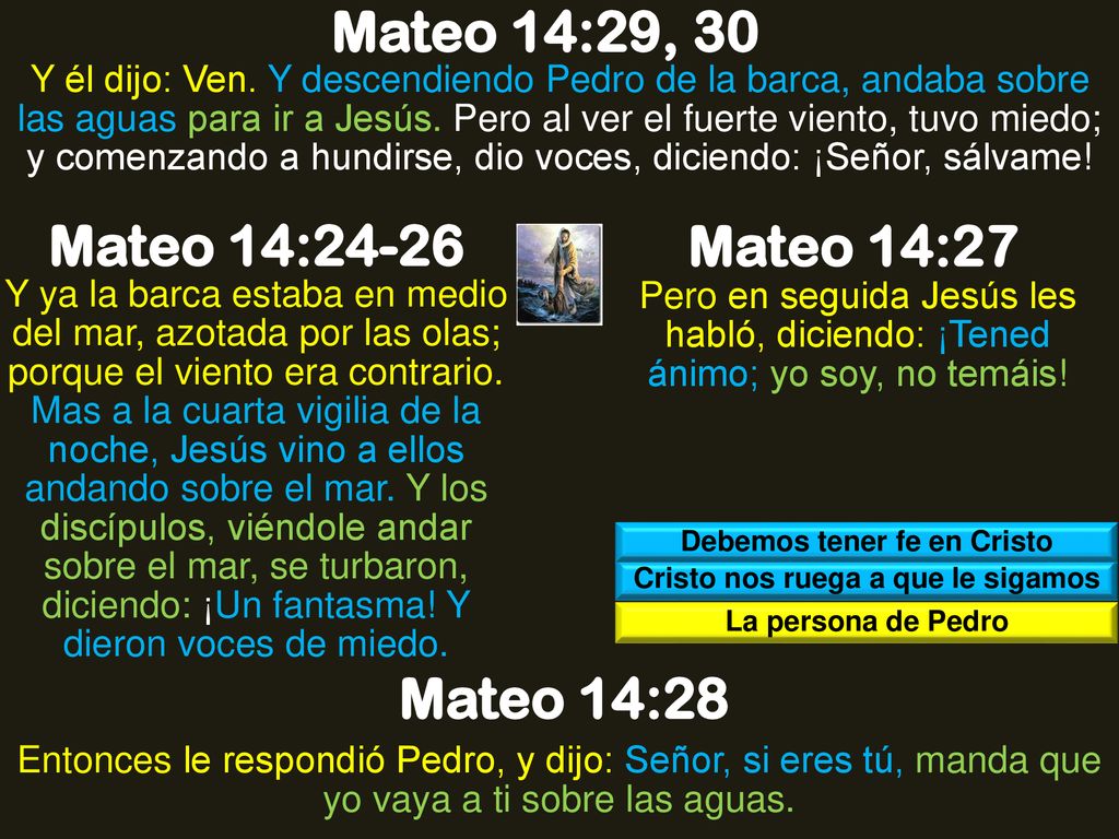 Debemos tener fe en Cristo Cristo nos ruega a que le sigamos