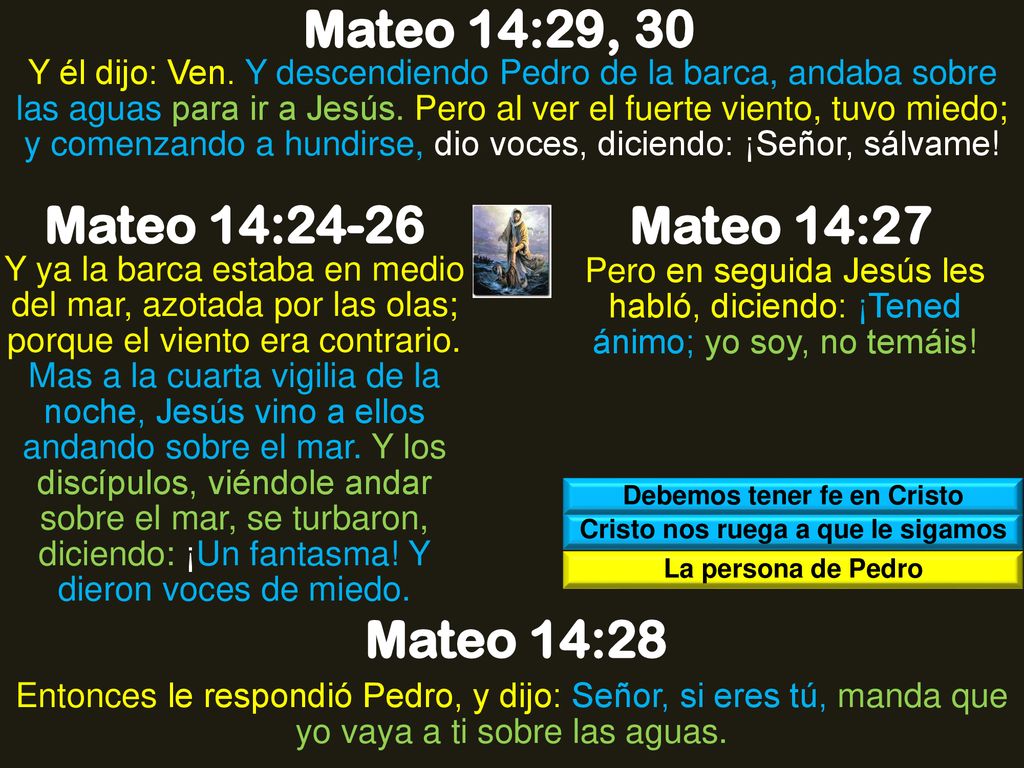 Debemos tener fe en Cristo Cristo nos ruega a que le sigamos