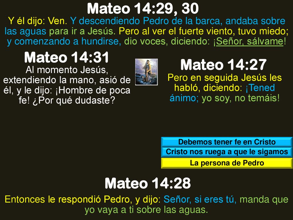 Debemos tener fe en Cristo Cristo nos ruega a que le sigamos