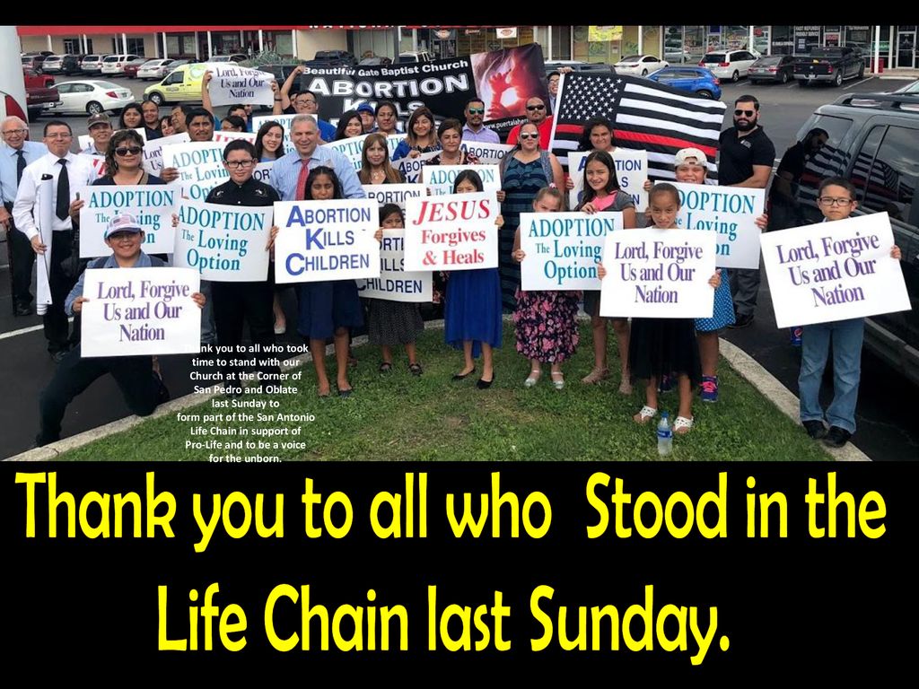 Thank you to all who Stood in the Life Chain last Sunday.