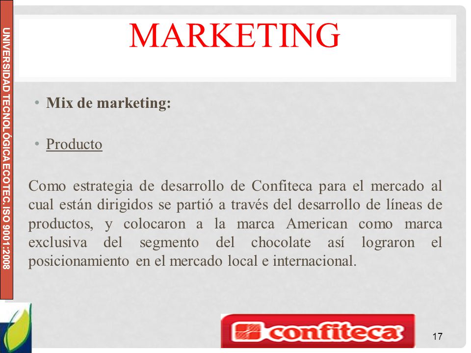 Marketing Mix de marketing: Producto