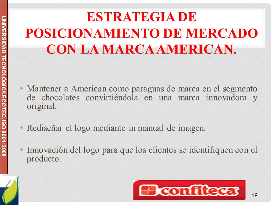 Estrategia de posicionamiento de mercado con la marca American.