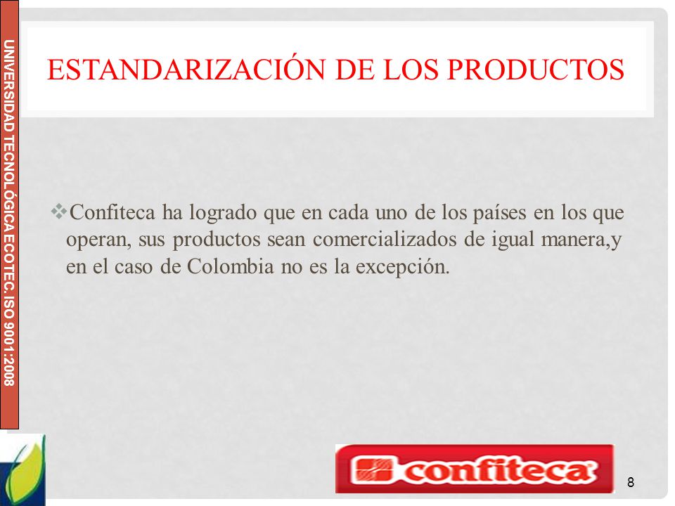 Estandarización de los Productos