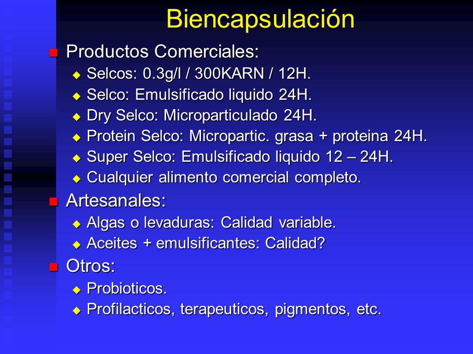 Biencapsulación Productos Comerciales: Artesanales: Otros:
