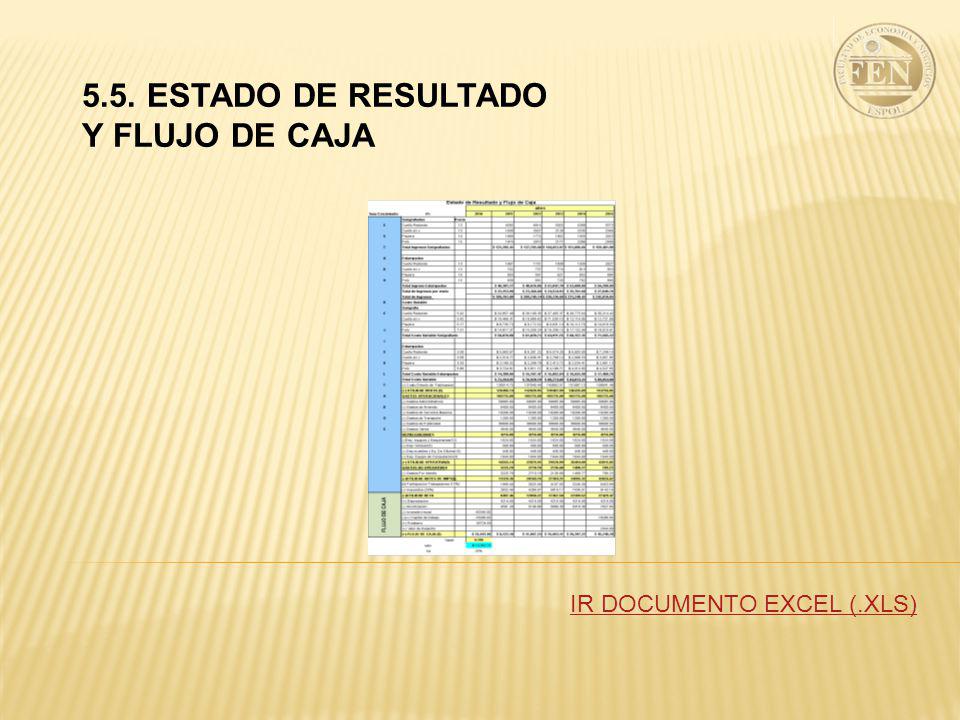 5.5. ESTADO DE RESULTADO Y FLUJO DE CAJA IR DOCUMENTO EXCEL (.XLS)