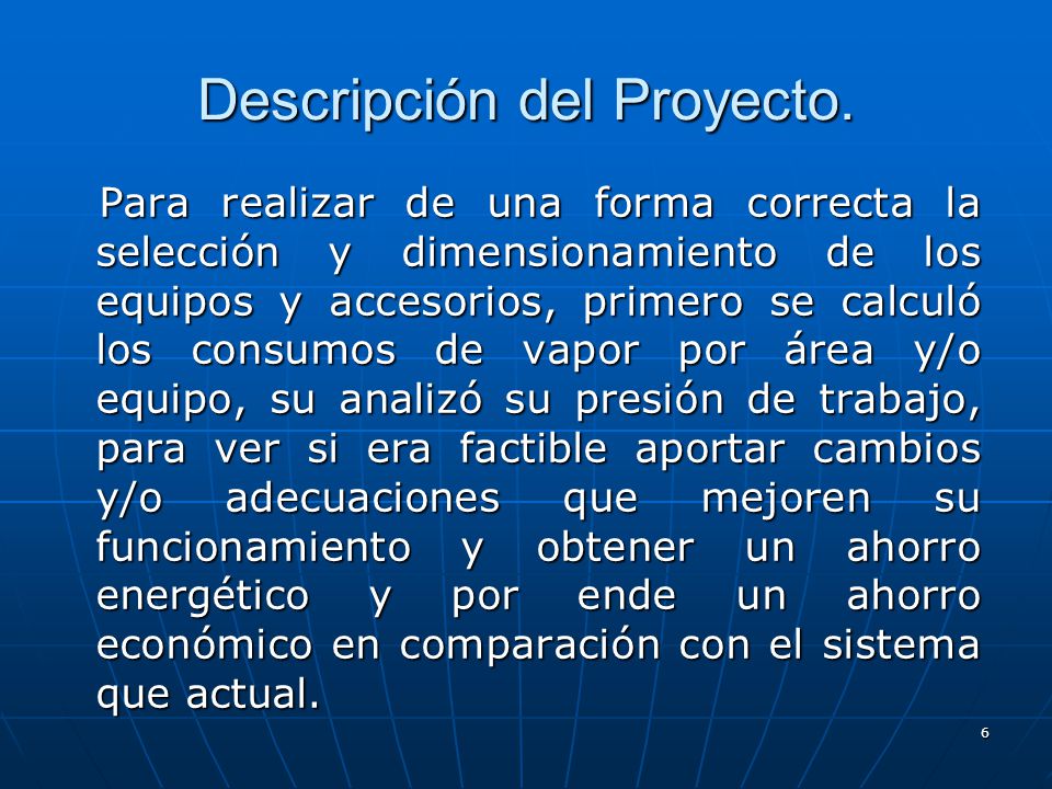Descripción del Proyecto.
