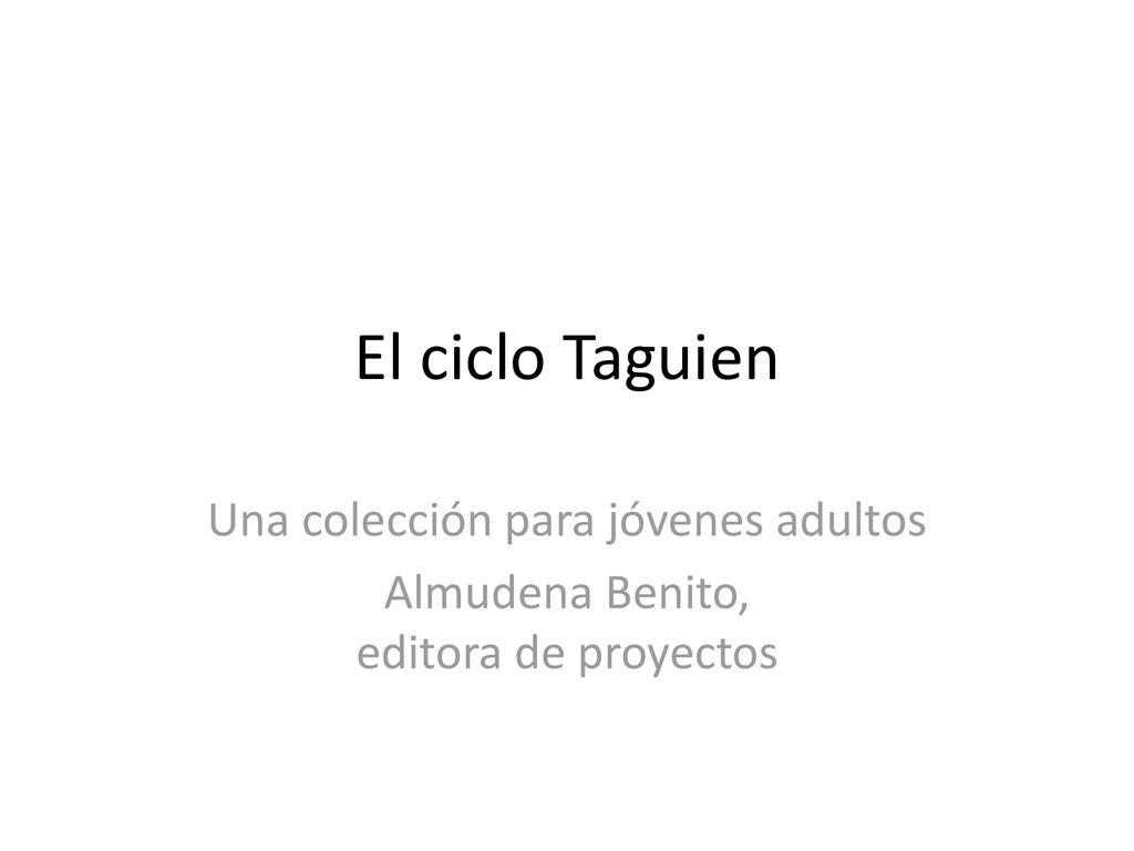 El ciclo Taguien Una colección para jóvenes adultos