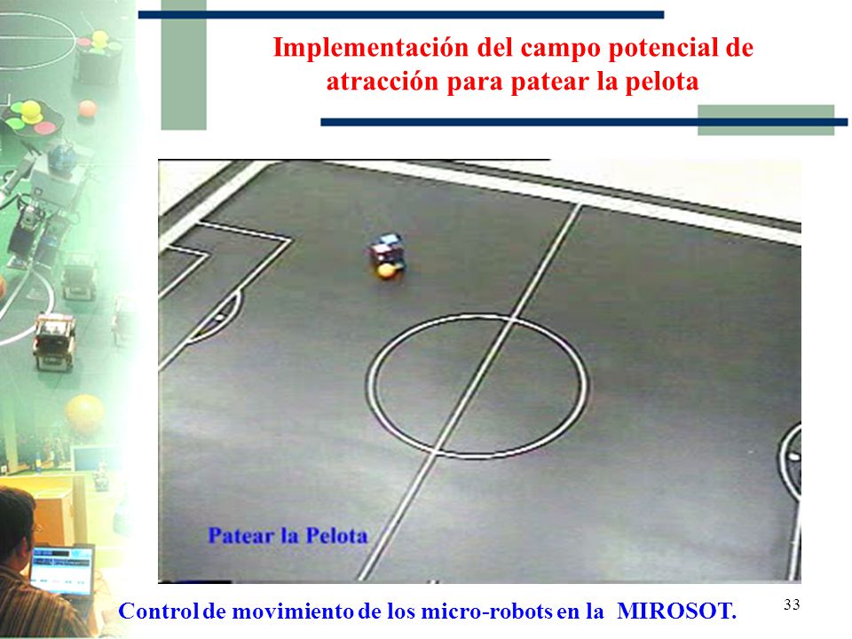 Implementación del campo potencial de atracción para patear la pelota