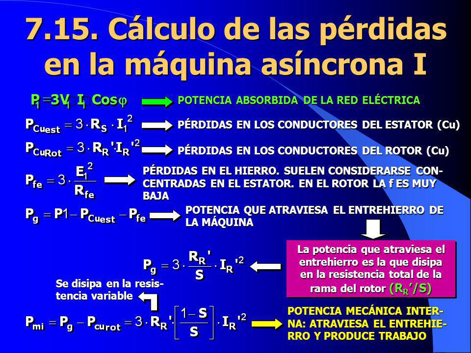 7.15. Cálculo de las pérdidas en la máquina asíncrona I