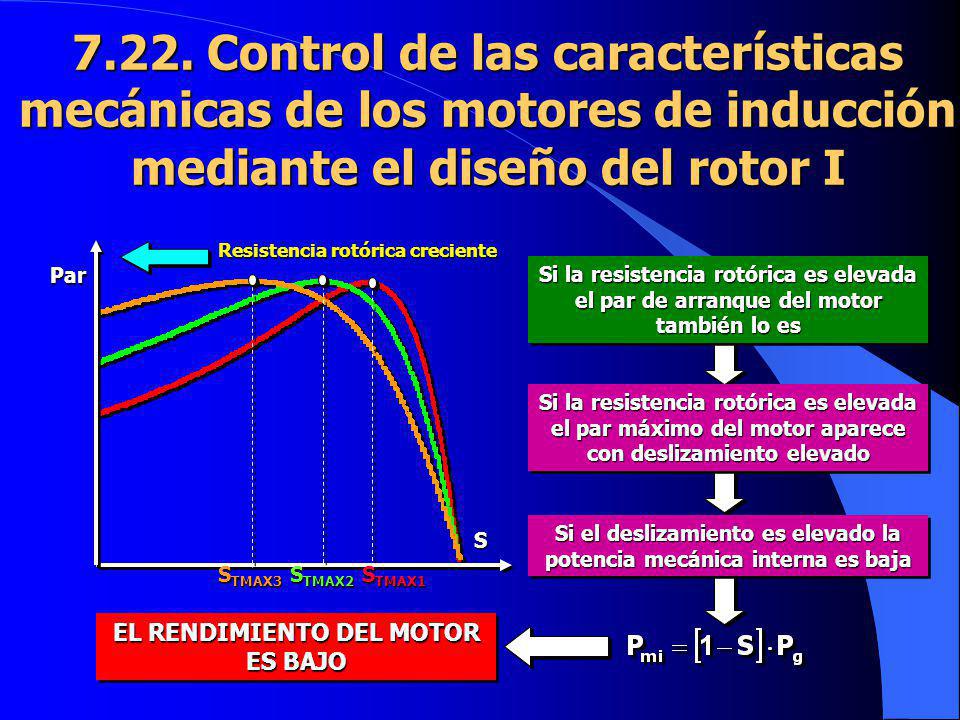 Si el deslizamiento es elevado la potencia mecánica interna es baja