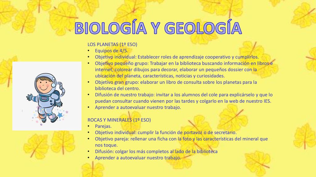 BIOLOGÍA Y GEOLOGÍA LOS PLANETAS (1º ESO) Equipos de 4/5.