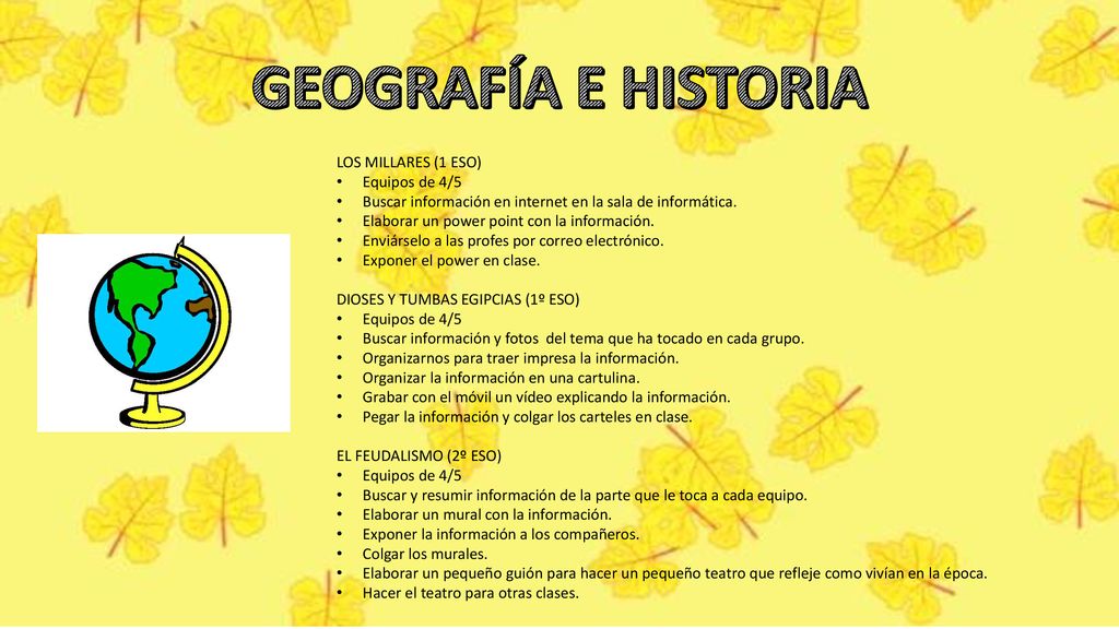 GEOGRAFÍA E HISTORIA LOS MILLARES (1 ESO) Equipos de 4/5