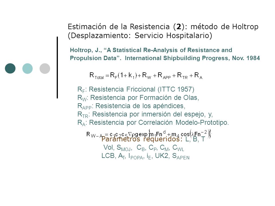 Estimación de la Resistencia (2): método de Holtrop