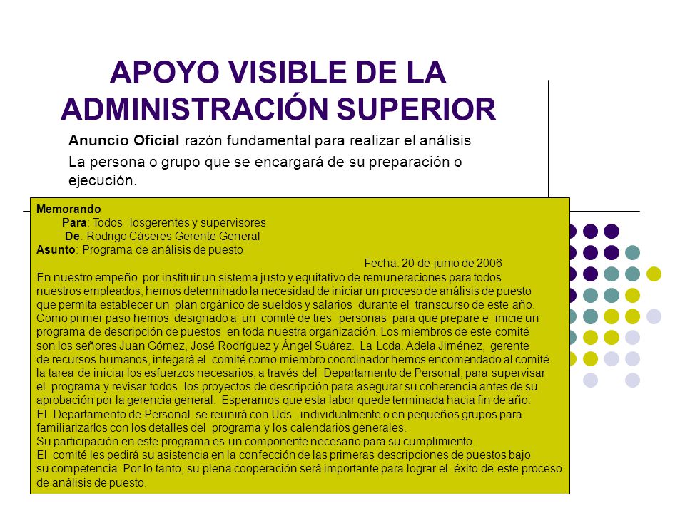 APOYO VISIBLE DE LA ADMINISTRACIÓN SUPERIOR