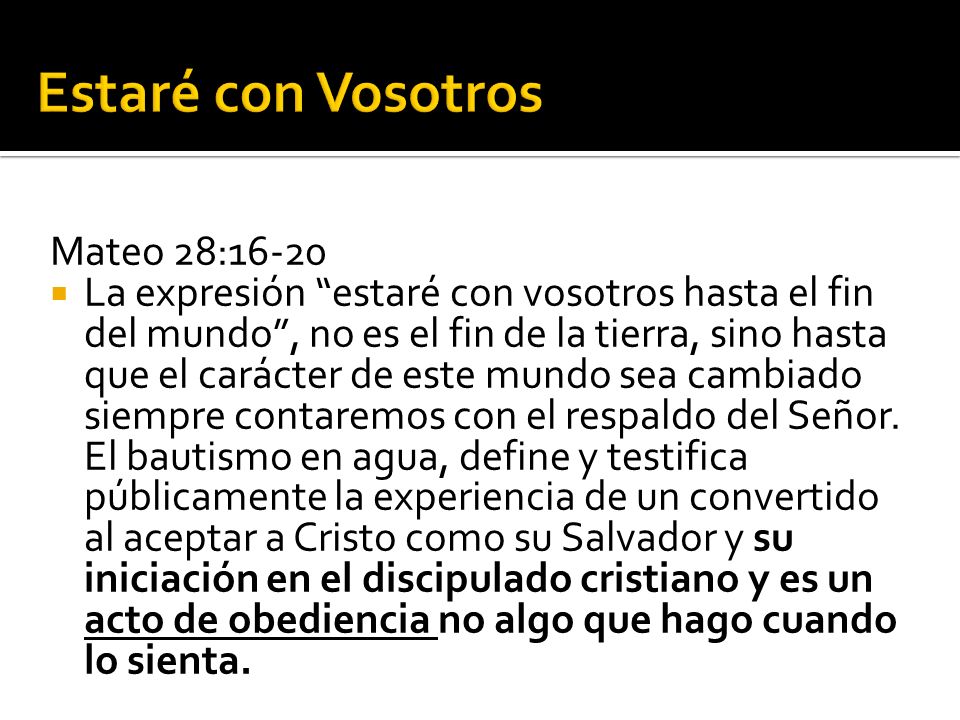 Estaré con Vosotros Mateo 28:16-20