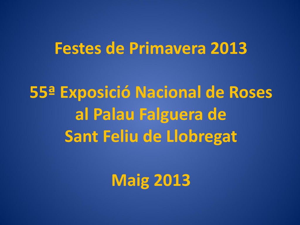 Festes de Primavera ª Exposició Nacional de Roses al Palau Falguera de Sant Feliu de Llobregat Maig 2013