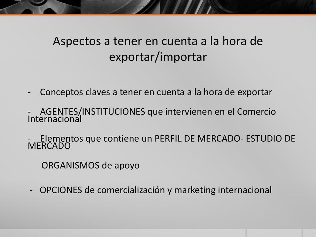 Aspectos a tener en cuenta a la hora de exportar/importar