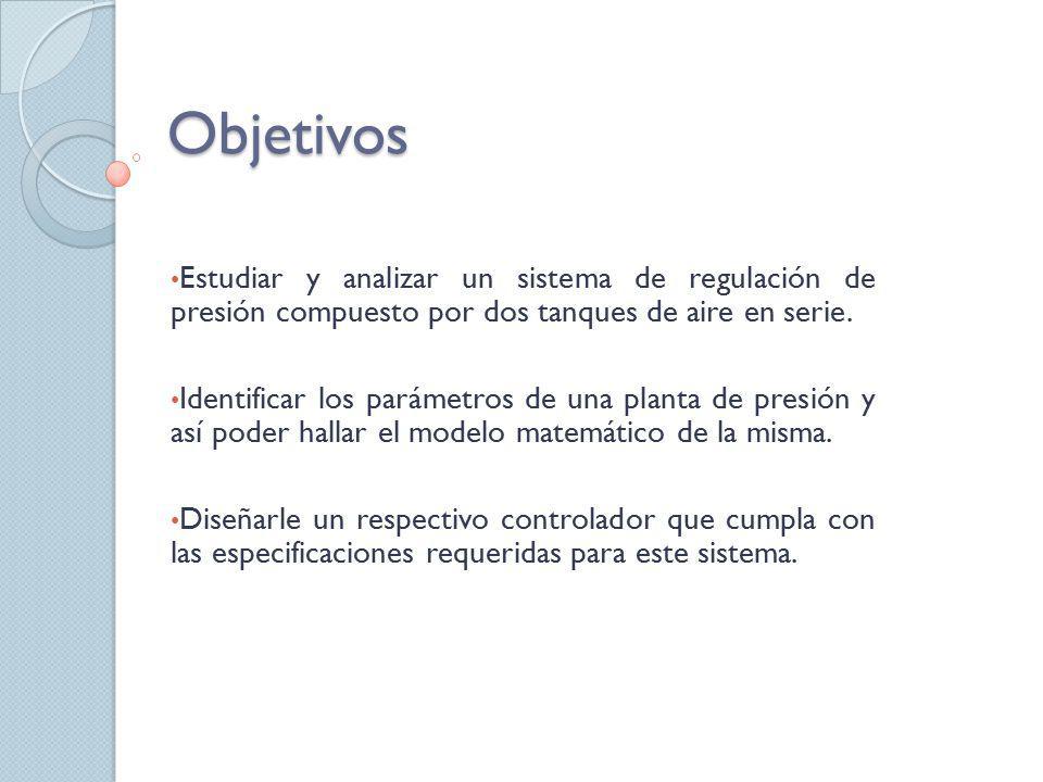 Objetivos Estudiar y analizar un sistema de regulación de presión compuesto por dos tanques de aire en serie.