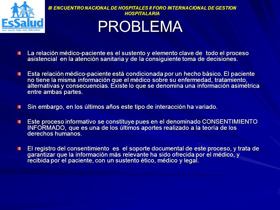 III ENCUENTRO NACIONAL DE HOSPITALES II FORO INTERNACIONAL DE GESTION HOSPITALARIA