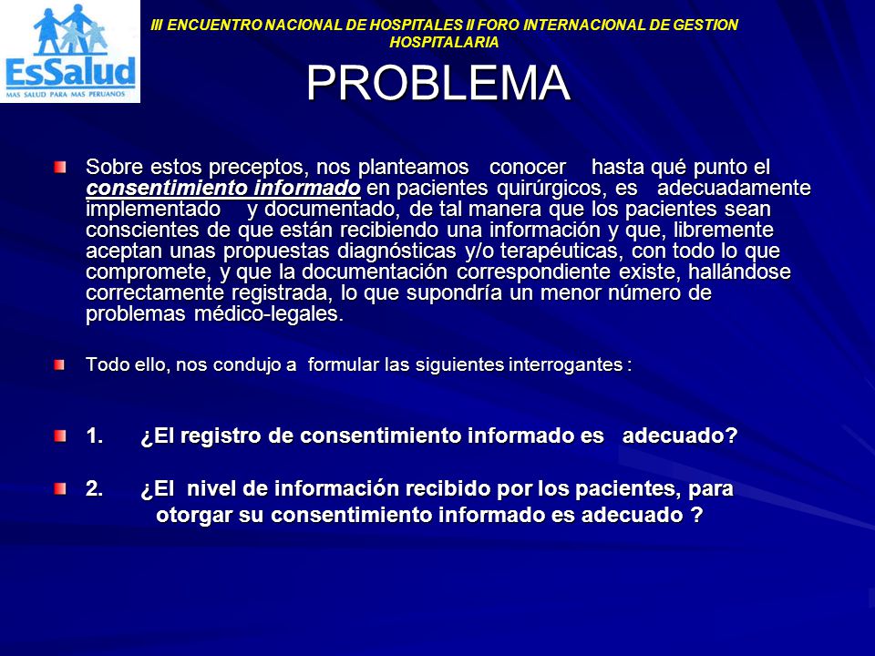 III ENCUENTRO NACIONAL DE HOSPITALES II FORO INTERNACIONAL DE GESTION HOSPITALARIA