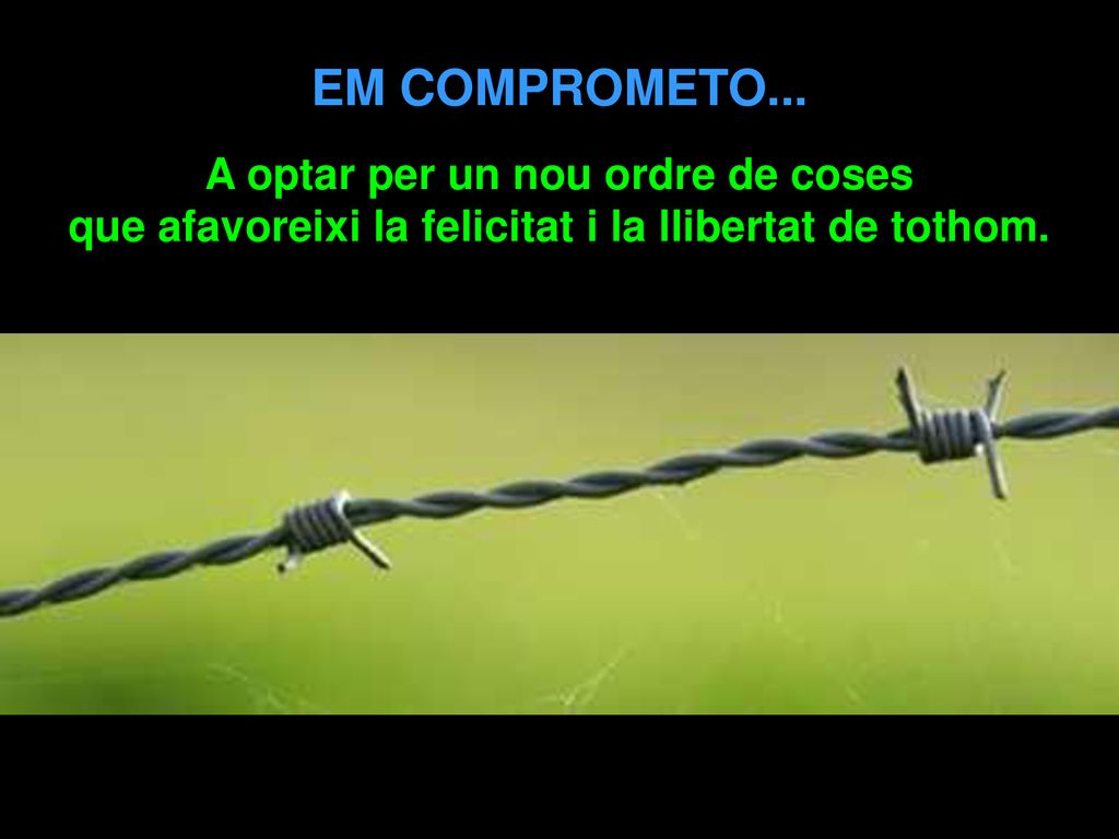 EM COMPROMETO... A optar per un nou ordre de coses