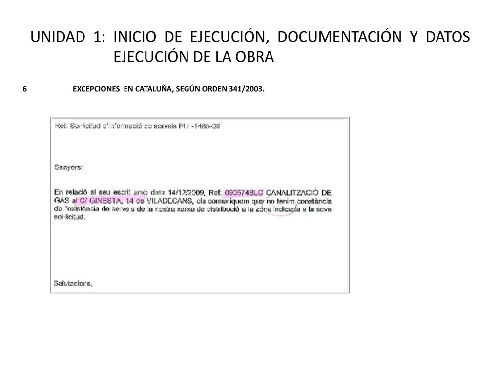 UNIDAD 1: INICIO DE EJECUCIÓN, DOCUMENTACIÓN Y DATOS EJECUCIÓN DE LA OBRA