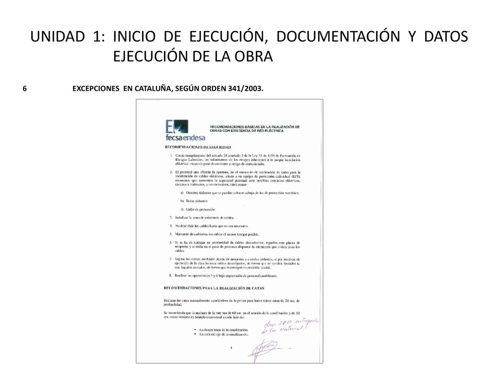 UNIDAD 1: INICIO DE EJECUCIÓN, DOCUMENTACIÓN Y DATOS EJECUCIÓN DE LA OBRA