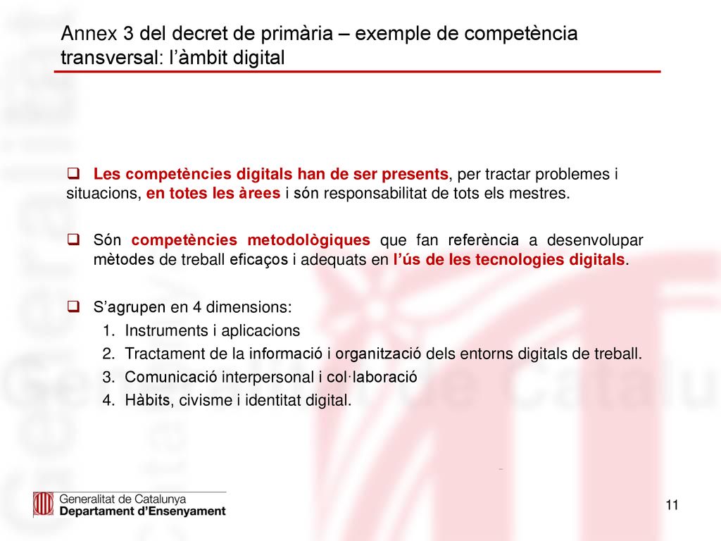 Annex 3 del decret de primària – exemple de competència transversal: l’àmbit digital