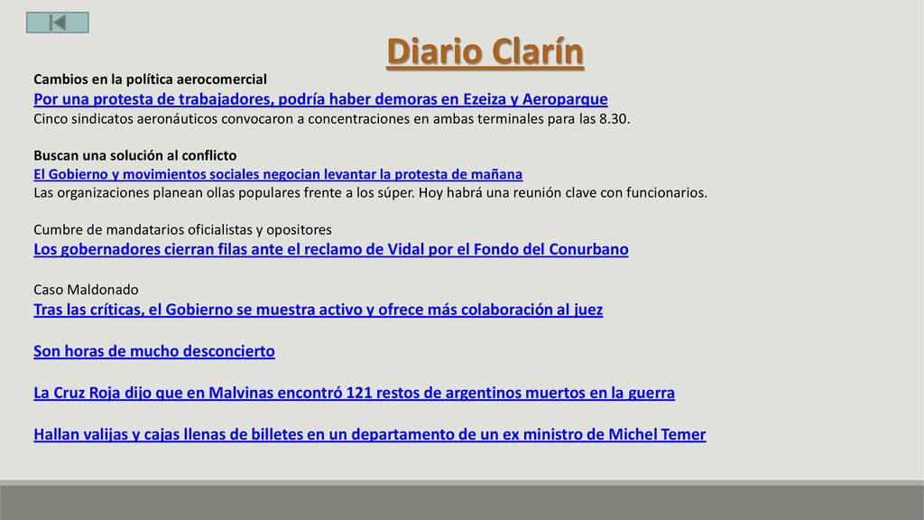 Diario Clarín Cambios en la política aerocomercial. Por una protesta de trabajadores, podría haber demoras en Ezeiza y Aeroparque.