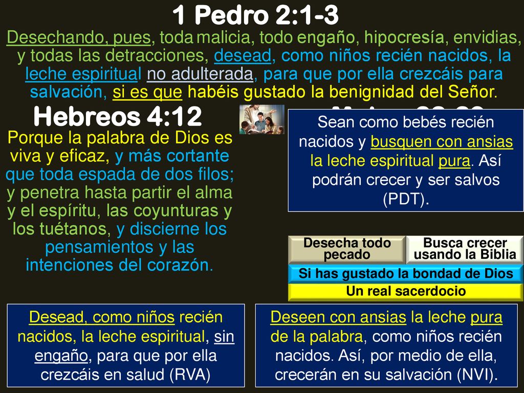 Busca crecer usando la Biblia Si has gustado la bondad de Dios