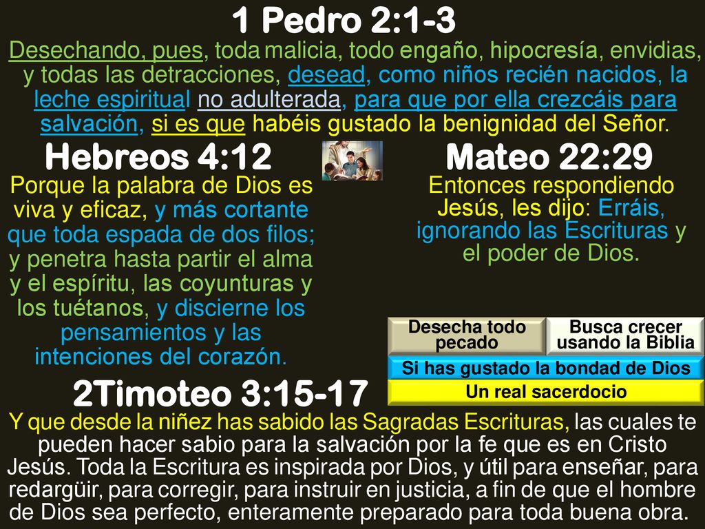 Busca crecer usando la Biblia Si has gustado la bondad de Dios