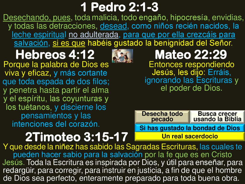 Busca crecer usando la Biblia Si has gustado la bondad de Dios