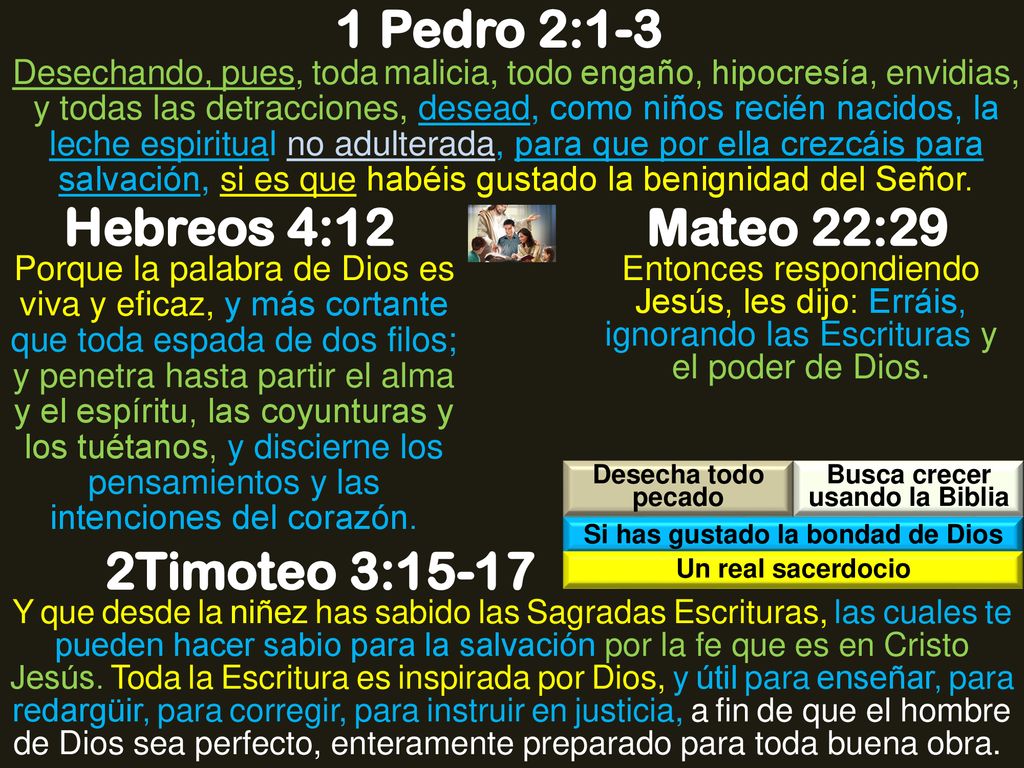 Busca crecer usando la Biblia Si has gustado la bondad de Dios