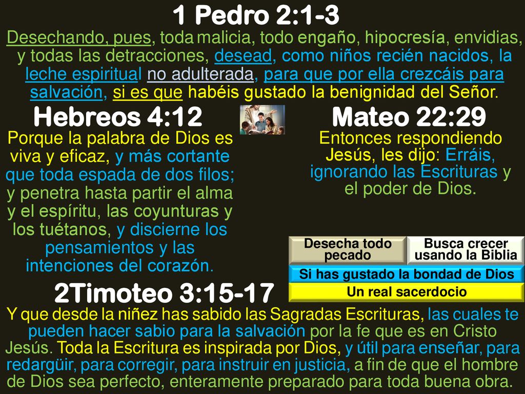 Busca crecer usando la Biblia Si has gustado la bondad de Dios