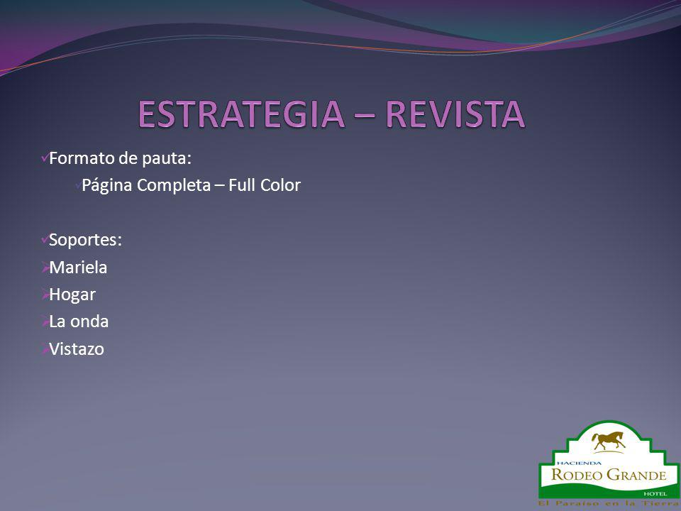 ESTRATEGIA – REVISTA Formato de pauta: Página Completa – Full Color